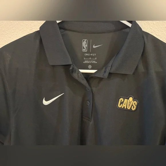 Nike Dri Fit Cleveland Cavaliers coaches Polo Shirt. Women’s Lg. Black. NWT! - Picture 2 of 15